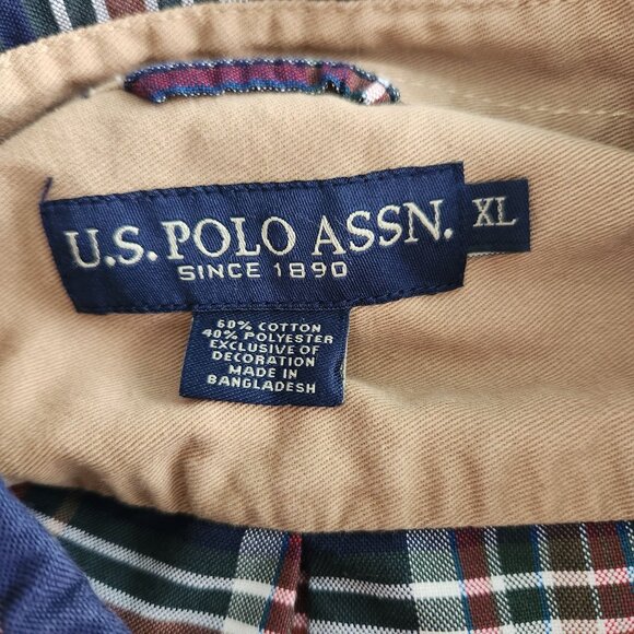 U.S POLO ASSN Plaid Button Up Shirt Mens Size XL Preppy Casual - Picture 8 of 9